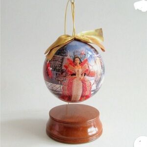 Holiday Barbie Christmas Ornament Vintage 1997 4" Decoupage Ball NIB